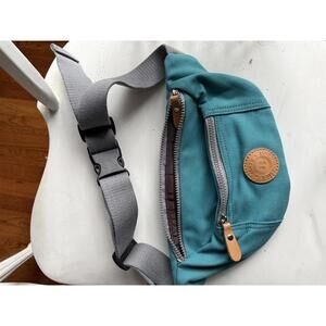 Eshow Teal Canvas Waist Bag with Adjustable Gray Strap